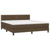 vidaXL Boxspringbett mit Matratze & LED Dunkelbraun 160x200 cm Stoff