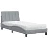 vidaXL Bett mit Matratze "Hanko" Hellgrau 80x200 cm Stoff
