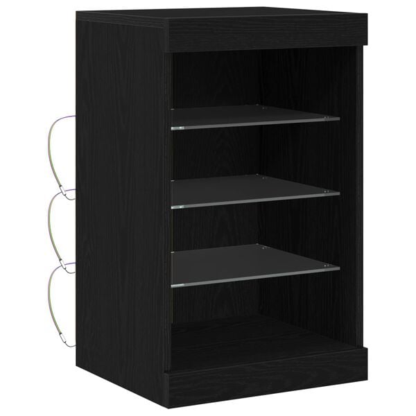 vidaXL LED-Sideboard Schwarz Eichen-Optik 41 x 37 x 67 cm