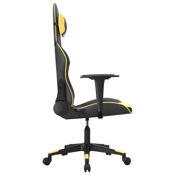 vidaXL Gaming-Stuhl mit Massagefunktion Schwarz & Golden Kunstleder