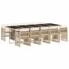 vidaXL 11-tlg. Garten-Essgruppe mit Kissen Beige Poly Rattan