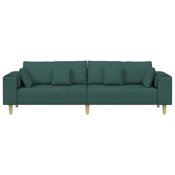 vidaXL Stoffsofa mit Kissen Dunkelgrün 208 cm Stoff