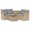 vidaXL Sofa Set 6 stk. Beige und Hellgrau Polyrattan und Stahl