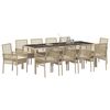 vidaXL Garten Essgruppe 11 pcs Beige Poly-Rattan