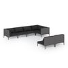 vidaXL 7-tlg. Garten-Lounge-Set mit Kissen Poly Rattan Dunkelgrau