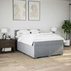 vidaXL Boxspringbett mit Matratze Hellgrau 140x190 cm Stoff