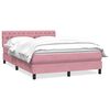 vidaXL Boxspringbett mit Matratze Rosa 140x210 cm Samt