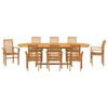 vidaXL Garten Essgruppe 9 pcs Braun Massivholz Teak
