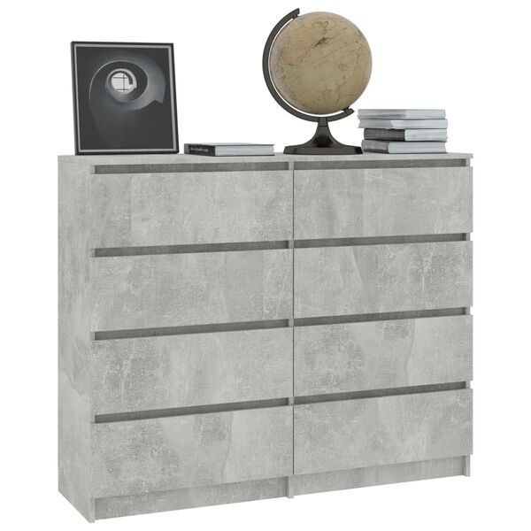 vidaXL Sideboard mit Schubladen Betongrau 120x35x99 cm Holzwerkstoff