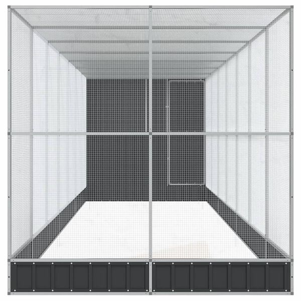 vidaXL Voliere mit Erweiterung Silbern 830x203x216 cm Stahl