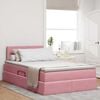 vidaXL Bett mit Stauraum und LED mit Matratze Rosa 120 x 200 cm Samt