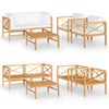 vidaXL 5-tlg. Garten-Lounge-Set mit Creme Kissen Massivholz Teak