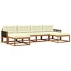vidaXL Outdoor-Sofagarnitur mit Kissen 6 pcs Natur und Creme
