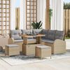 vidaXL Garten-Sofa-Set mit Kissen mit Kissen 8 pcs Beige und Hellgrau