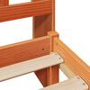 vidaXL Massivholzbett mit Regal ohne Matratze Wachsbraun 150x200 cm