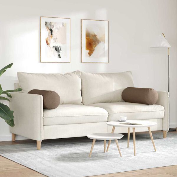 vidaXL Bolsterkissen 2 Stück Braun Ø 25 x 70 cm Stoff