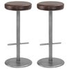 vidaXL Barhocker 2 Stk. Distressed Braun Echtleder