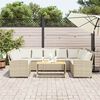 vidaXL Gartensofa mit Kissen Beige Poly Rattan