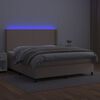 vidaXL Boxspringbett mit Matratze & LED Cappuccino-Braun 160x200cm