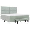 vidaXL Boxspringbett mit Matratze Hellgrau 180 x 200 cm Samt