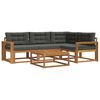 vidaXL Outdoor-Sofagarnitur mit Kissen 5 pcs Natur und Anthrazit