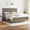 vidaXL Boxspringbett mit Matratze Taupe 160x200 cm Stoff