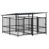 vidaXL Outdoor-Hundezwinger mit Dach Stahl 3,75 m&sup2;