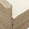 vidaXL 4-tlg. Garten-Sofagarnitur mit Kissen L-Form Beige Poly Rattan