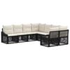 vidaXL Gartensofa-set 8 stk. 8-Sitzanzahl Schwarz Poly-Rattan