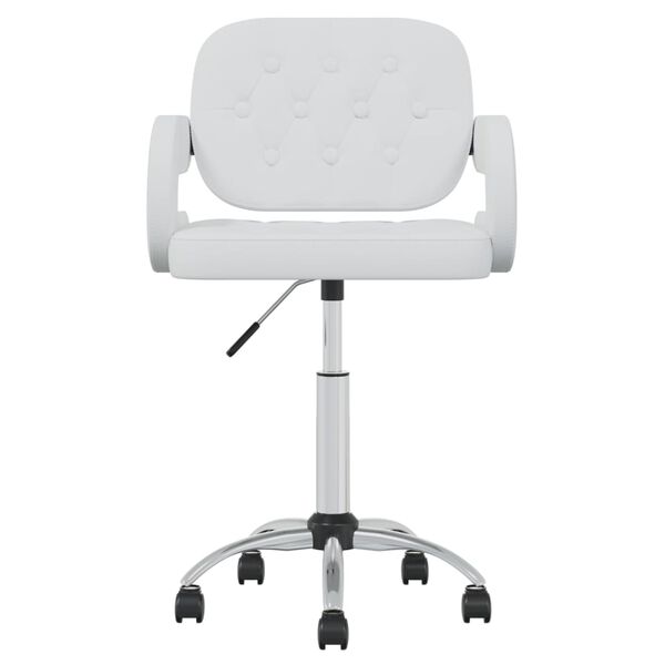 vidaXL Esszimmerst&uuml;hle 2 Stk. Drehbar Wei&szlig; Kunstleder