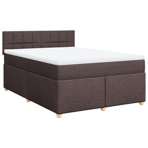 vidaXL Boxspringbett mit Matratze Dunkelbraun 140x200 cm Stoff