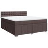 vidaXL Boxspringbett mit Matratze Dunkelbraun 180x200 cm Stoff