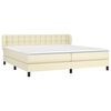 vidaXL Boxspringbett mit Matratze Creme 200x200 cm Kunstleder