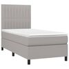 vidaXL Boxspringbett mit Matratze & LED Hellgrau 100x200 cm Stoff
