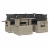 vidaXL 5-tlg. Garten-Sofagarnitur mit Kissen Hellgrau Poly Rattan