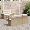 vidaXL Sofa Set mit Kissen 6 pcs Beige Poly-Rattan