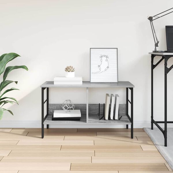 vidaXL B&uuml;cherregal Graues Sonoma 82 x 32 x 47 cm Holzwerkstoff