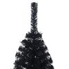 vidaXL K&uuml;nstlicher Halb-Weihnachtsbaum mit St&auml;nder Schwarz 120 cm PVC