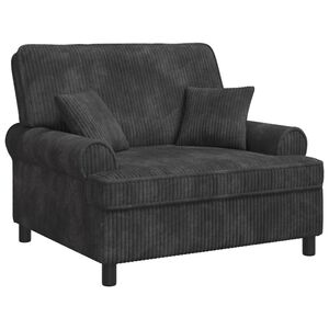 vidaXL XXL-Sessel mit Kissen Dunkelgrau 1,5 Linien Stoff
