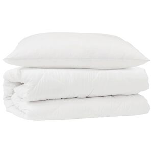 vidaXL Bettdecken Set mit Kissen 2 pcs Wei&szlig; Mikrofaser