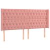 vidaXL Kopfteil mit Ohren Rosa 203x16x118/128 cm Samt