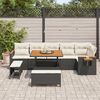vidaXL Gartensofa-set mit Kissen 9 pcs Schwarz und Creme
