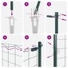 vidaXL Zaunpfosten Gr&uuml;n 10 x 0,6 m (Masche 25 x 25 mm) Stahl und PVC