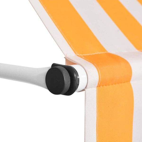 vidaXL Einziehbare Markise Handbetrieben 150 cm Orange/Wei&szlig; Gestreift
