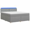 vidaXL Boxspringbett mit Matratze Hellgrau 140 x 190 cm Stoff