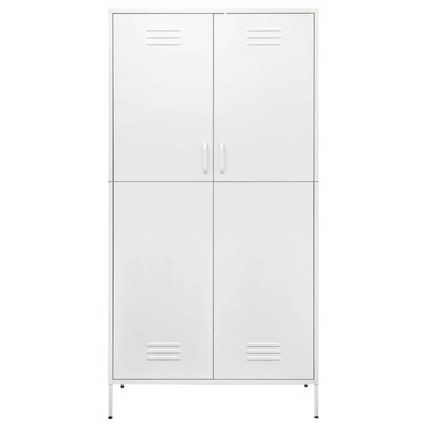 vidaXL Kleiderschrank Wei&szlig; 90x50x180 cm Stahl
