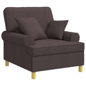 vidaXL XL-Sessel mit Kissen Dunkelbraun Stoff