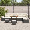 vidaXL Gartensofa-set mit Kissen 9 pcs Schwarz Poly Rattan