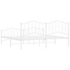 vidaXL Bettgestell mit Kopf- und Fu&szlig;teil Metall&nbsp;Wei&szlig; 193x203 cm