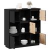 vidaXL Highboard Schwarz 110,5x35x117 cm Massivholz Kiefer